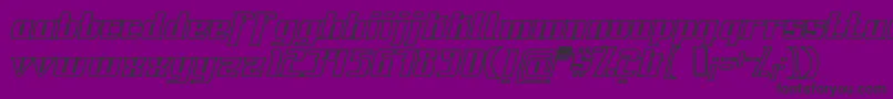 Czcionka FontovisionIvOutline – czarne czcionki na fioletowym tle