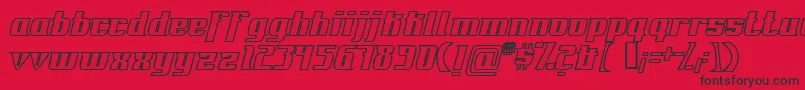 フォントFontovisionIvOutline – 赤い背景に黒い文字