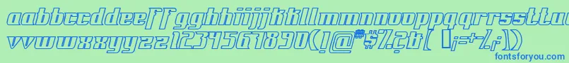 FontovisionIvOutline Font – Blue Fonts on Green Background