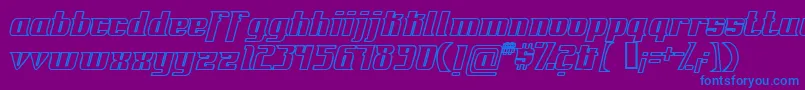 FontovisionIvOutline-Schriftart – Blaue Schriften auf violettem Hintergrund