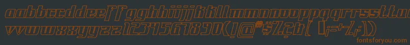 FontovisionIvOutline Font – Brown Fonts on Black Background