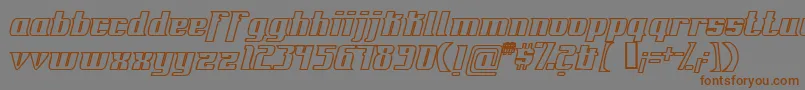 FontovisionIvOutline-fontti – ruskeat fontit harmaalla taustalla