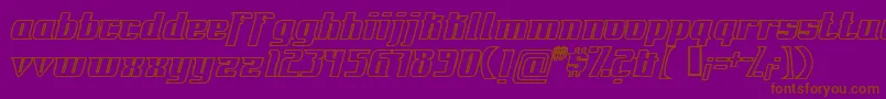 フォントFontovisionIvOutline – 紫色の背景に茶色のフォント