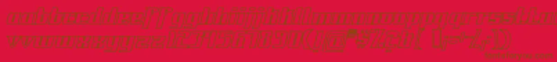 Fonte FontovisionIvOutline – fontes marrons em um fundo vermelho