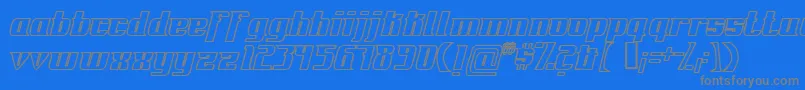 FontovisionIvOutline Font – Gray Fonts on Blue Background