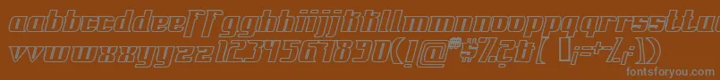 フォントFontovisionIvOutline – 茶色の背景に灰色の文字