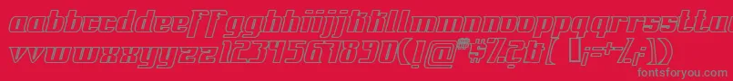 フォントFontovisionIvOutline – 赤い背景に灰色の文字