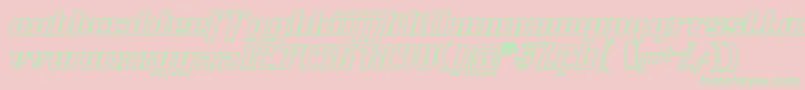 FontovisionIvOutline Font – Green Fonts on Pink Background