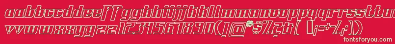 FontovisionIvOutline Font – Green Fonts on Red Background