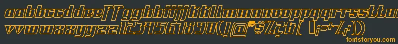 Fonte FontovisionIvOutline – fontes laranjas em um fundo preto
