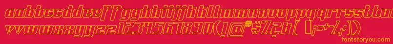 FontovisionIvOutline Font – Orange Fonts on Red Background