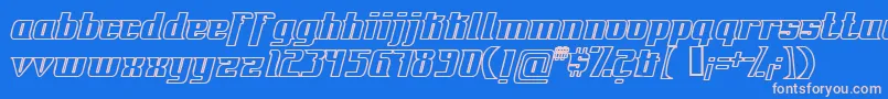 FontovisionIvOutline Font – Pink Fonts on Blue Background