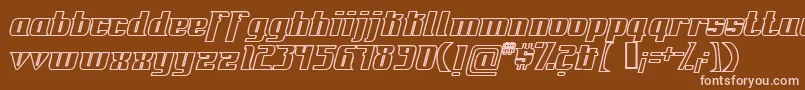 フォントFontovisionIvOutline – 茶色の背景にピンクのフォント
