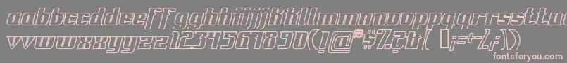 フォントFontovisionIvOutline – 灰色の背景にピンクのフォント