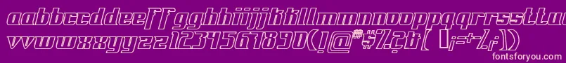 FontovisionIvOutline-Schriftart – Rosa Schriften auf violettem Hintergrund