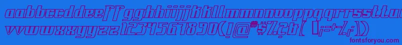 FontovisionIvOutline Font – Purple Fonts on Blue Background