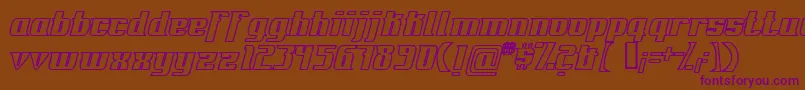 FontovisionIvOutline-Schriftart – Violette Schriften auf braunem Hintergrund
