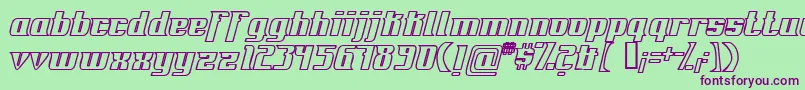FontovisionIvOutline Font – Purple Fonts on Green Background
