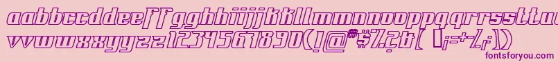 FontovisionIvOutline-Schriftart – Violette Schriften auf rosa Hintergrund