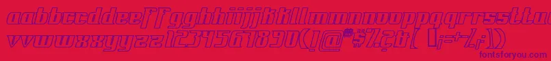 フォントFontovisionIvOutline – 赤い背景に紫のフォント