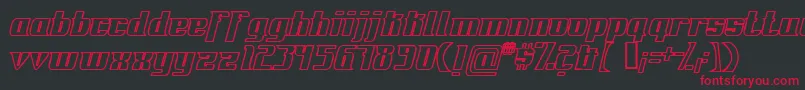 Шрифт FontovisionIvOutline – красные шрифты на чёрном фоне