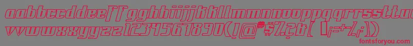 FontovisionIvOutline Font – Red Fonts on Gray Background