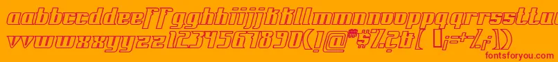 Fonte FontovisionIvOutline – fontes vermelhas em um fundo laranja