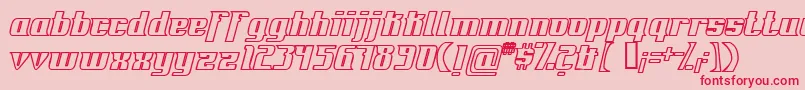 フォントFontovisionIvOutline – ピンクの背景に赤い文字