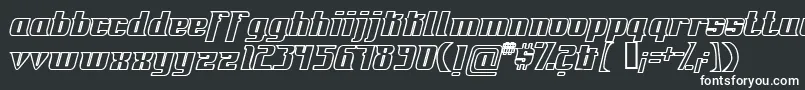 フォントFontovisionIvOutline – 黒い背景に白い文字