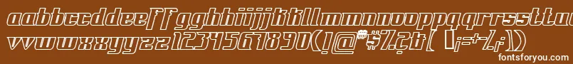 FontovisionIvOutline-Schriftart – Weiße Schriften auf braunem Hintergrund