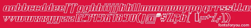 Шрифт FontovisionIvOutline – белые шрифты на красном фоне