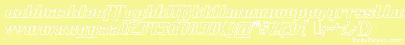 FontovisionIvOutline Font – White Fonts on Yellow Background