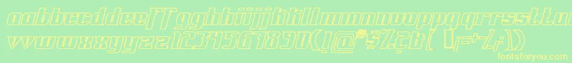 FontovisionIvOutline Font – Yellow Fonts on Green Background