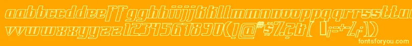 フォントFontovisionIvOutline – オレンジの背景に黄色の文字