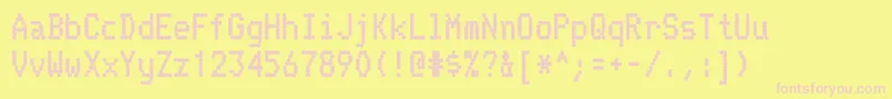 TelidonHv-Schriftart – Rosa Schriften auf gelbem Hintergrund