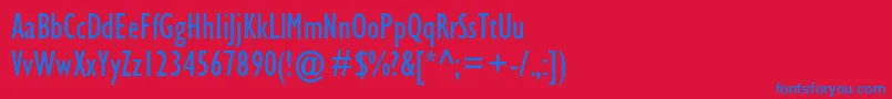 Fonte GillsansstdCondensed – fontes azuis em um fundo vermelho