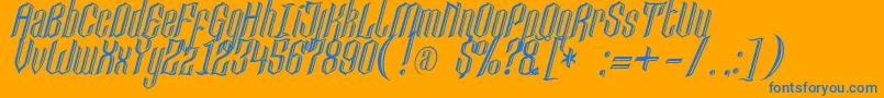 Lancastercastle Font – Blue Fonts on Orange Background