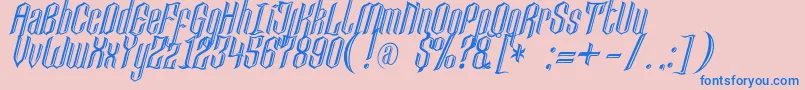 Lancastercastle Font – Blue Fonts on Pink Background