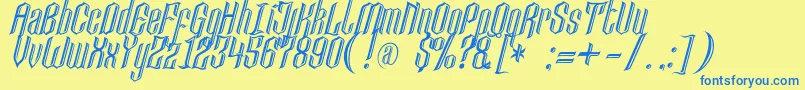 Lancastercastle Font – Blue Fonts on Yellow Background