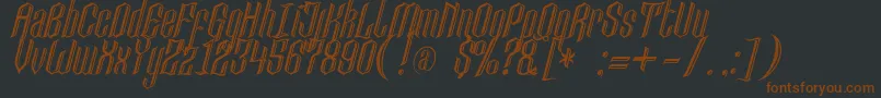 Lancastercastle-fontti – ruskeat fontit mustalla taustalla