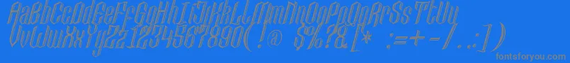 Lancastercastle Font – Gray Fonts on Blue Background