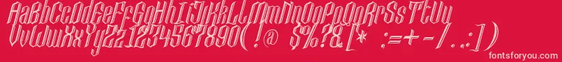 Lancastercastle Font – Pink Fonts on Red Background