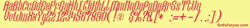 Lancastercastle Font – Red Fonts on Yellow Background