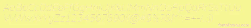 AminoThinItalic Font – Pink Fonts on Yellow Background