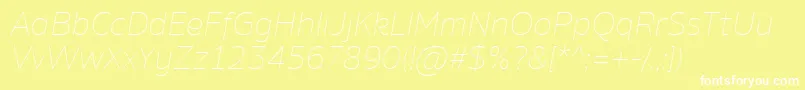 AminoThinItalic Font – White Fonts on Yellow Background