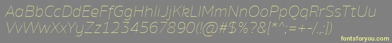 AminoThinItalic Font – Yellow Fonts on Gray Background