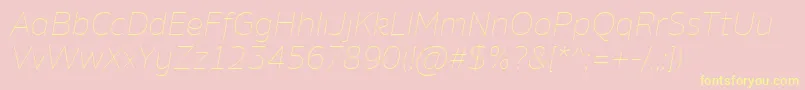 AminoThinItalic-Schriftart – Gelbe Schriften auf rosa Hintergrund