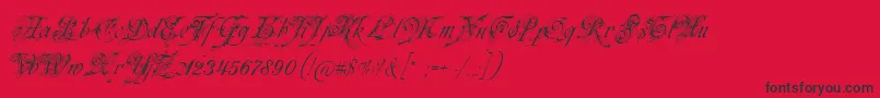 Neuezierschrift-fontti – mustat fontit punaisella taustalla