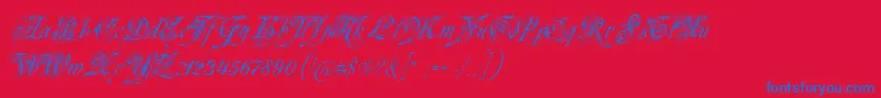 Fonte Neuezierschrift – fontes azuis em um fundo vermelho