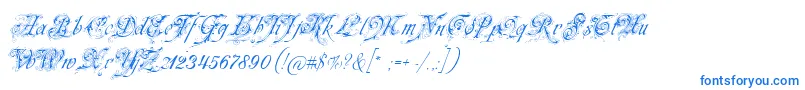 Neuezierschrift-Schriftart – Blaue Schriften